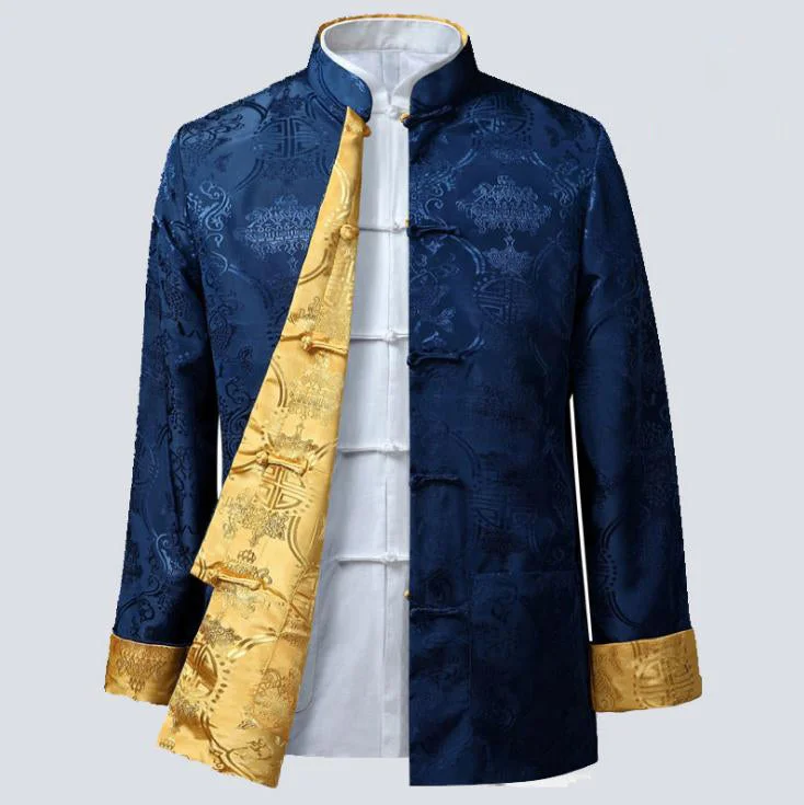 Reversible Silk Blend Auspicious Chinese Jacket