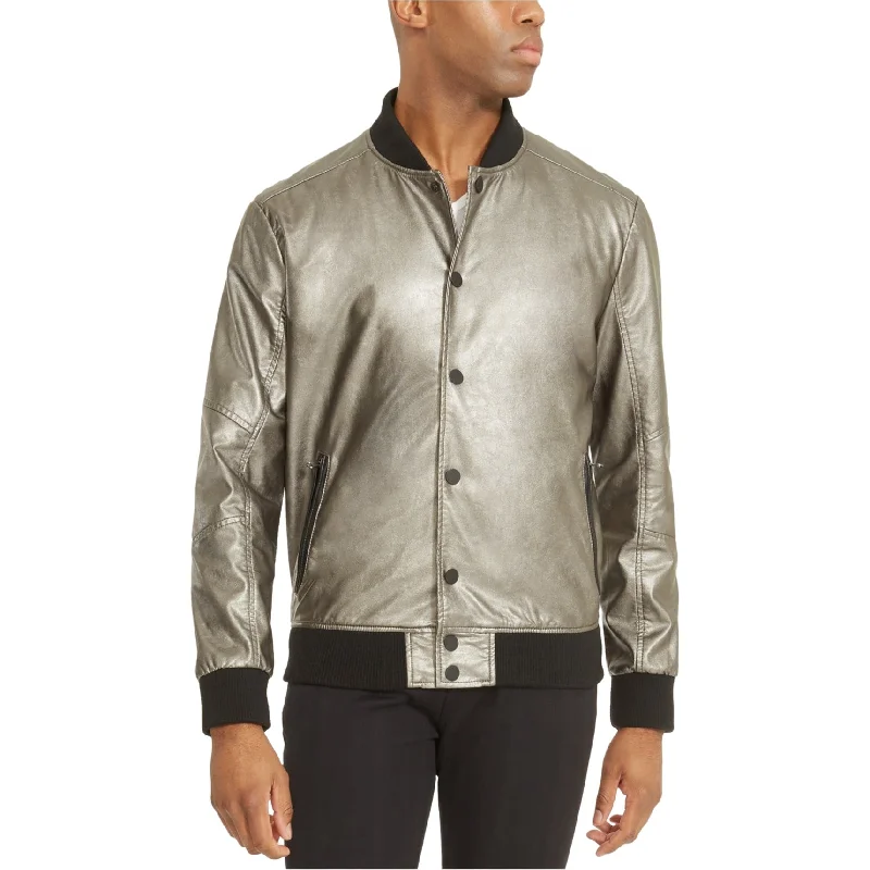 Kenneth Cole Mens Metallic Bomber Jacket