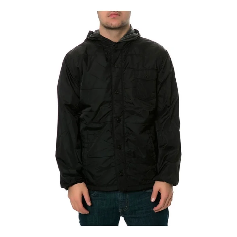 AMBIG Mens The Lenny Nylon Anorak Jacket, Black, Small