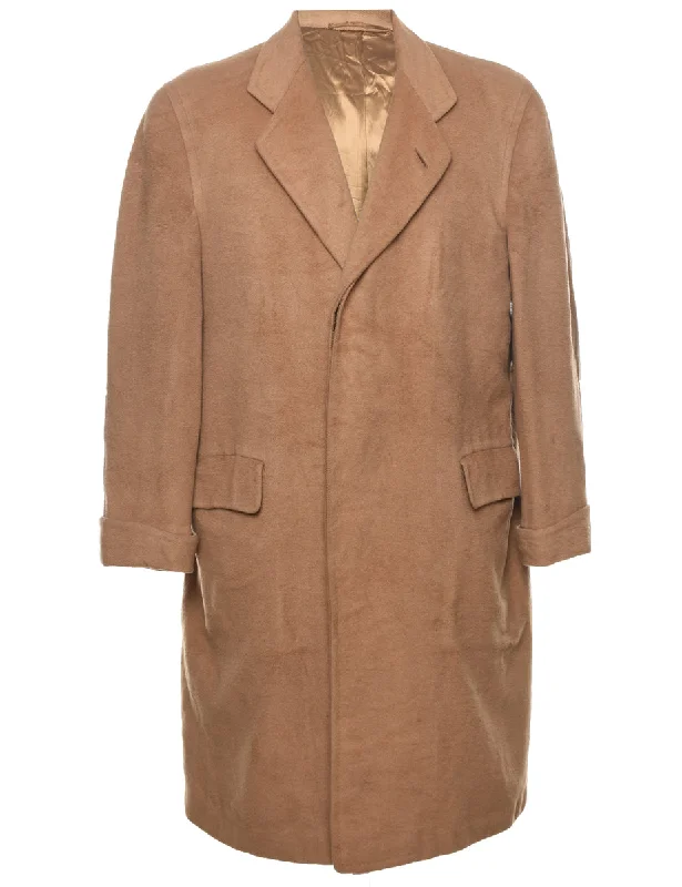 Single Breasted Wool Coat - L