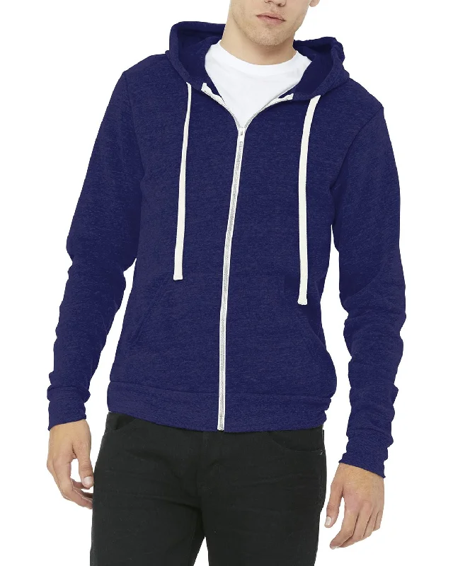 Unisex Full-Zip Tri-Blend Hooded Sweatshirt