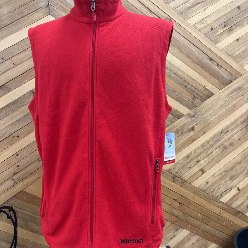 Marmot - Men's Rocklin Fleece Vest - MSRP $90: Red-men-XL