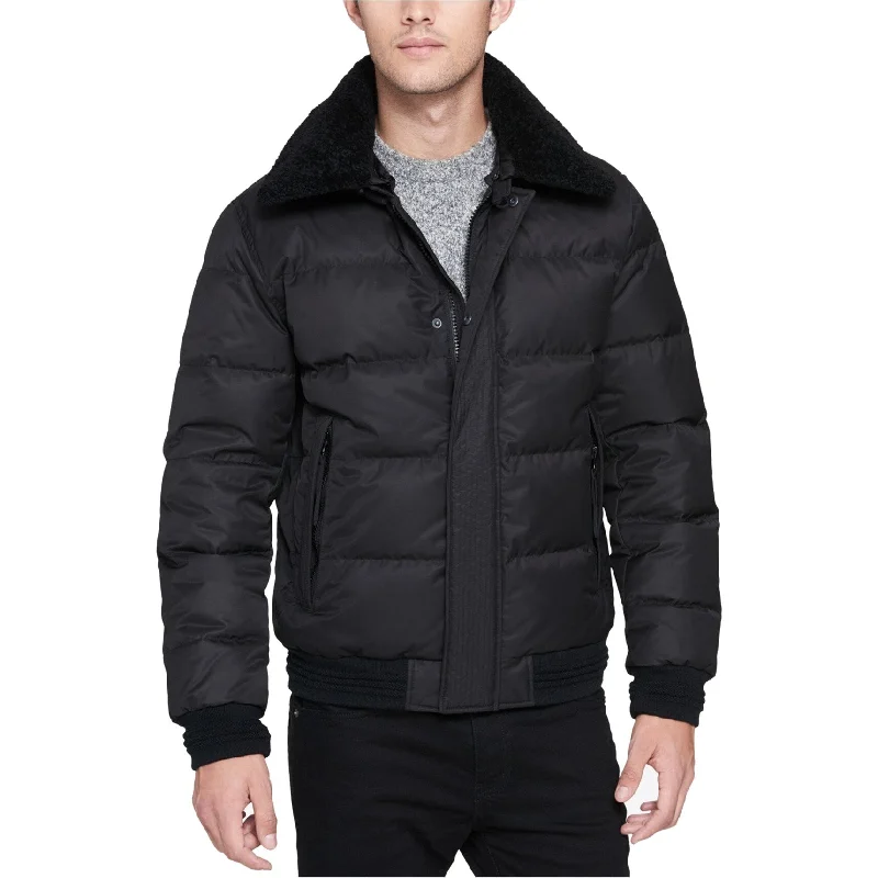 Andrew Marc Mens Pinnacle Puffer Quilted Jacket, Black, Large