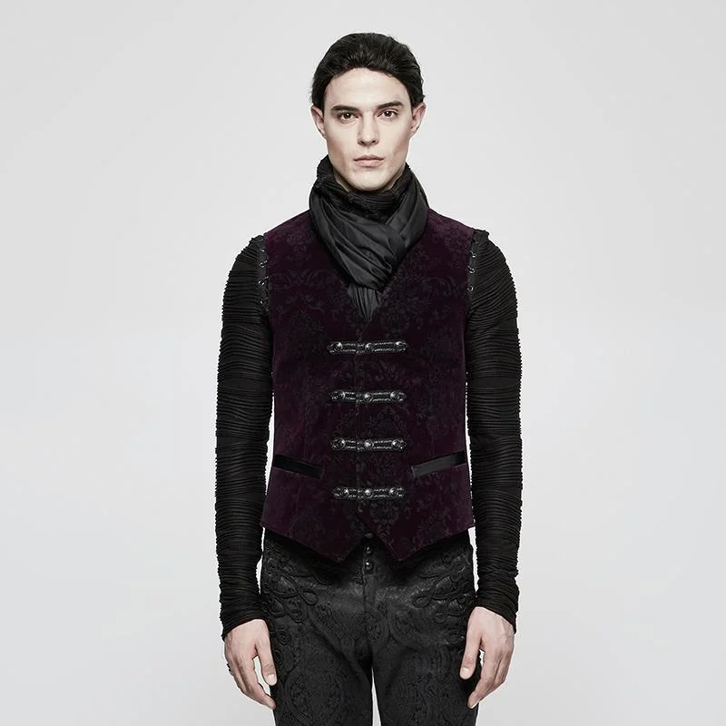 Men's Gothic Floral Jacquard Vest