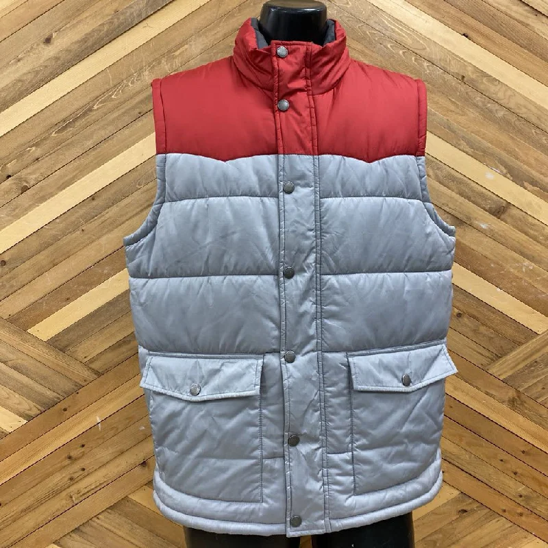 WindRiver - Men's Puffer Vest: Red/Grey-men-XL