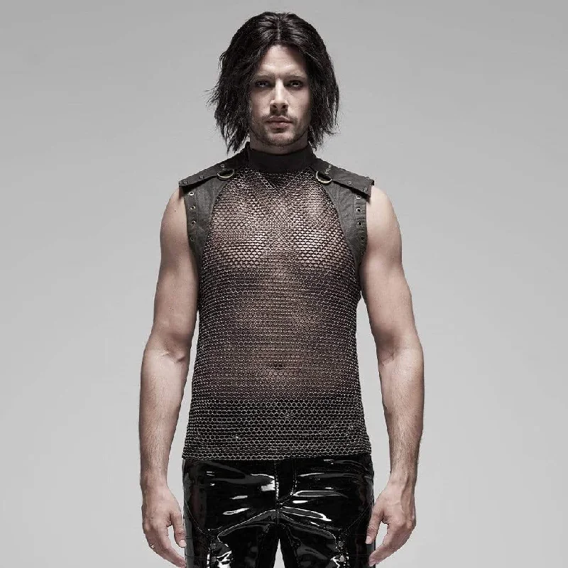 Men's Punk See-through Mesh Vests