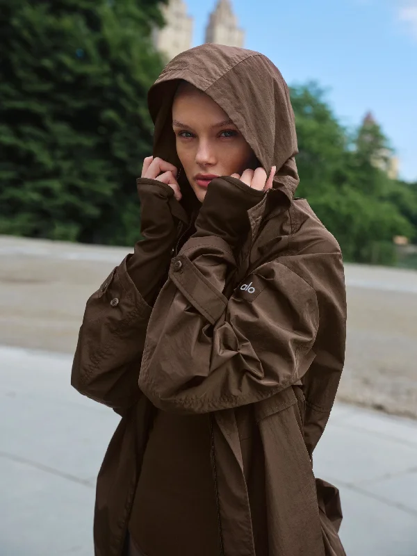 Crinkle On The Move Trench - Espresso