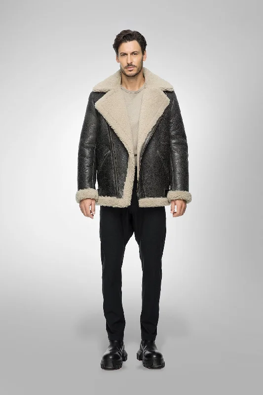 Charlie - Anthracite Shearling Coat