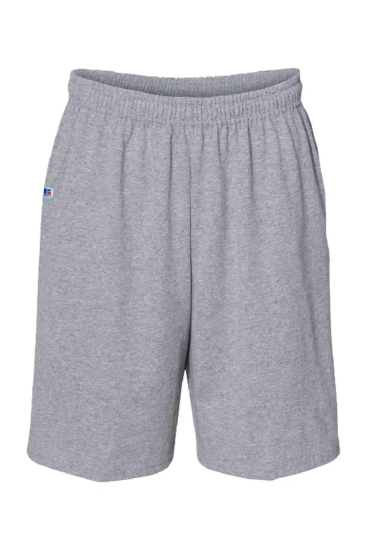 Russell Athletic Mens Classic Jersey Shorts w/ Pockets - Oxford Grey