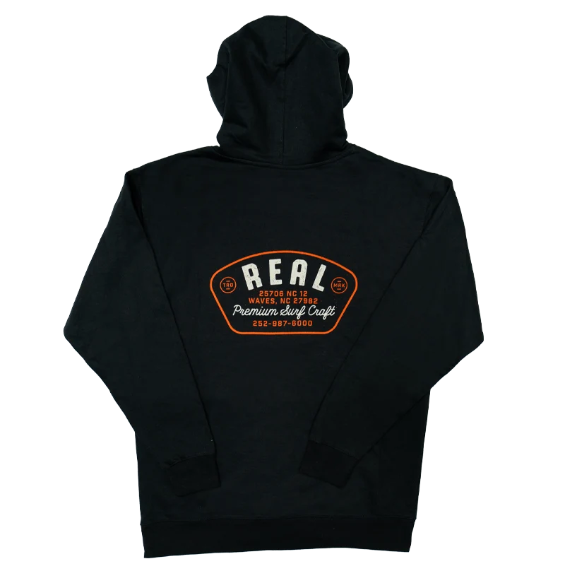 REAL Surf Craft Hooded Sweatshirt-Black