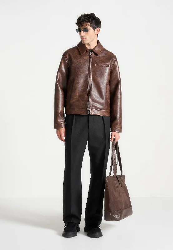 Urban Sneakers Vintage Leather Jacket - Brown