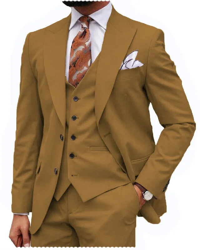 Modern Coats Formal Men's 3 Piece Regular Fit Peak Lapel Men's Express Suit (Blazer+Vest+Pants) Modern Coats Formal Men's 3 Piece Regular Fit Peak Lapel Men's Express Suit (Blazer+Vest+Pants)