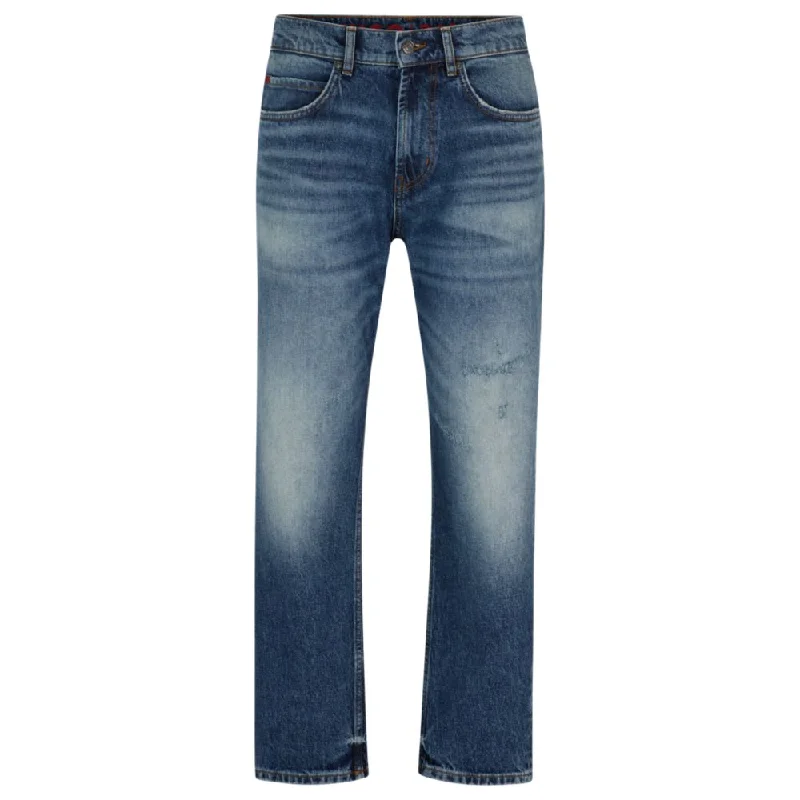 Warm Jackets Loose-fit jeans in vintage-washed comfort-stretch denim