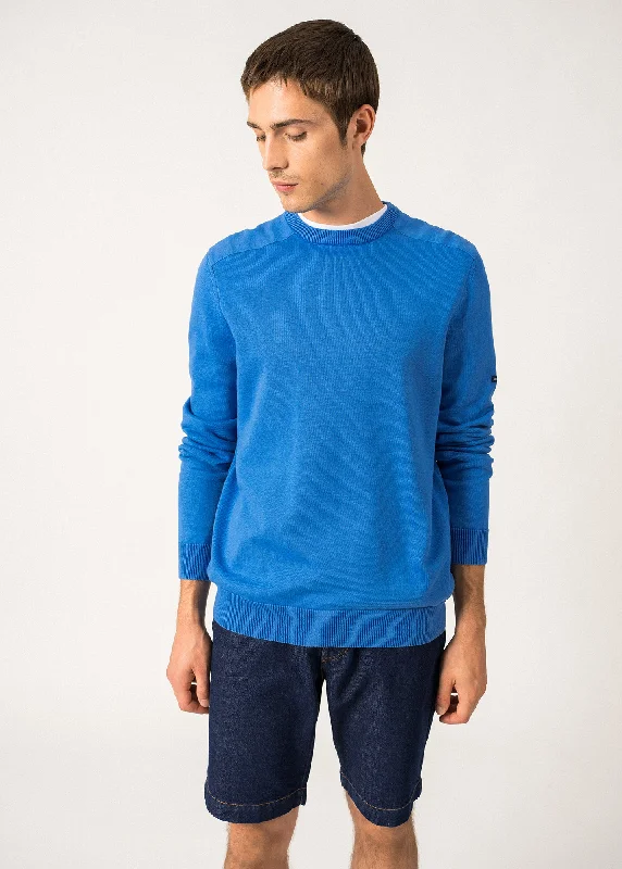 Slim-fit Shirts Trevise Cotton Jumper – with elbow patches (MER)