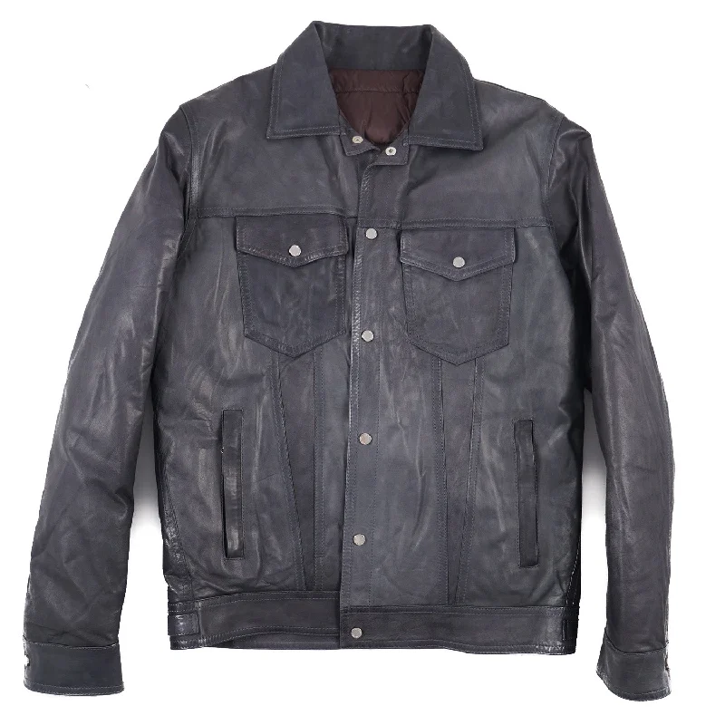 Barba Leather Jacket with Down-Filled Lining