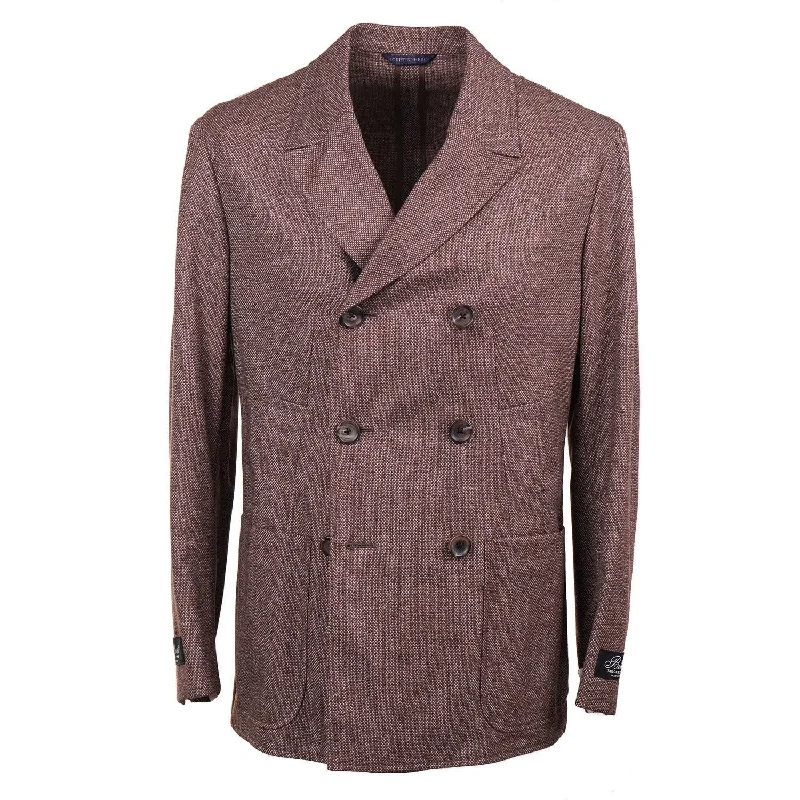 Belvest Donegal Tweed Wool Pea Coat