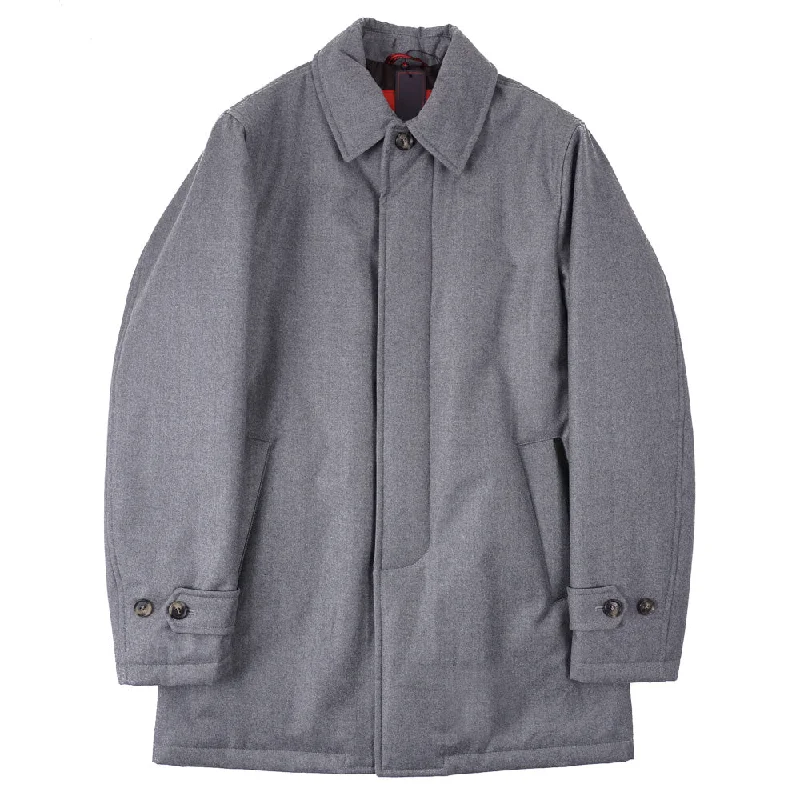 Isaia Gray Wool Outer Coat