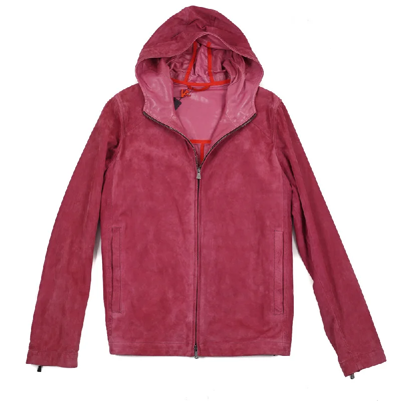 Isaia Hooded Suede Jacket