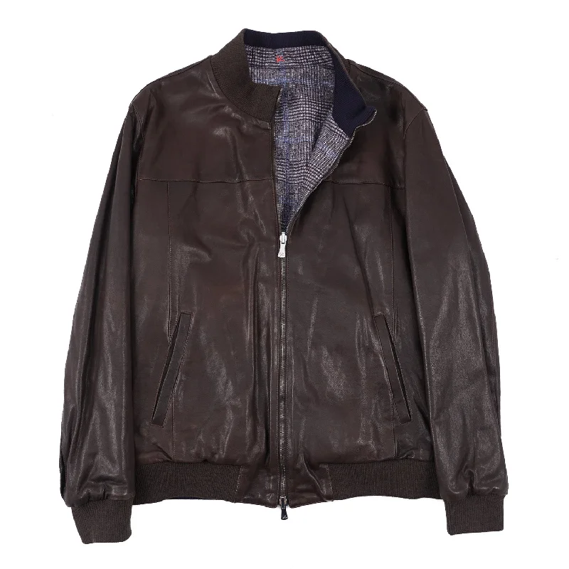 Isaia Reversible Lambskin Leather Jacket