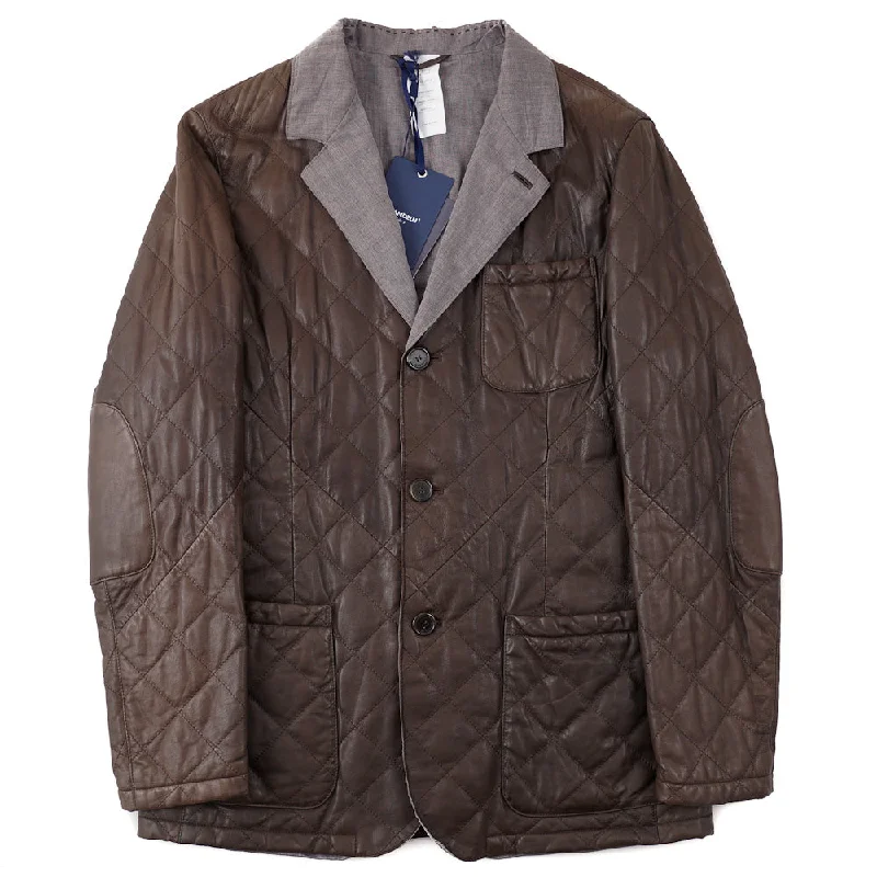 Mandelli Quilted Brown Leather Jacket