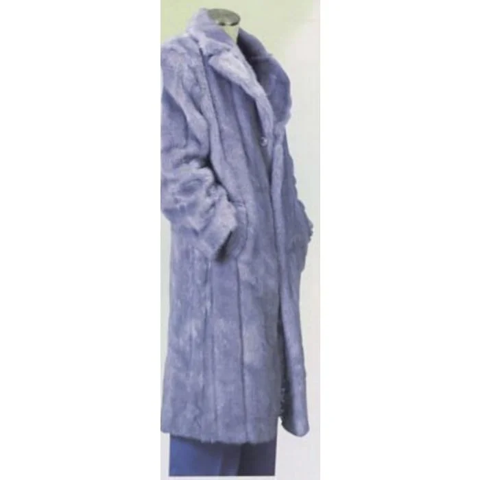 Mens Overcoat Mens Dress CoatLong Length Faux Fur Coat Gray