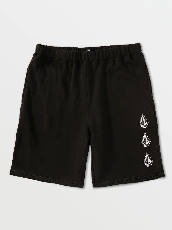 Iconic Stone Fleece Shorts - Black