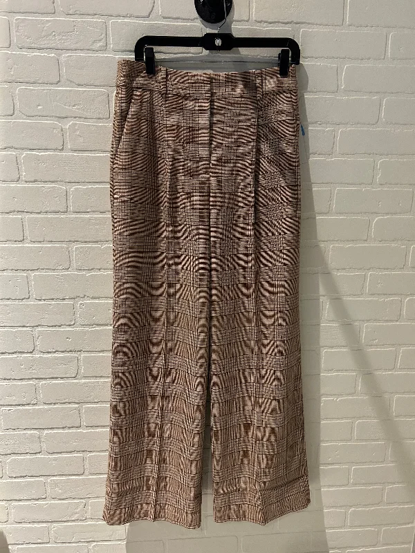 Pants Wide Leg By Loft In Brown & Cream, Size: 4