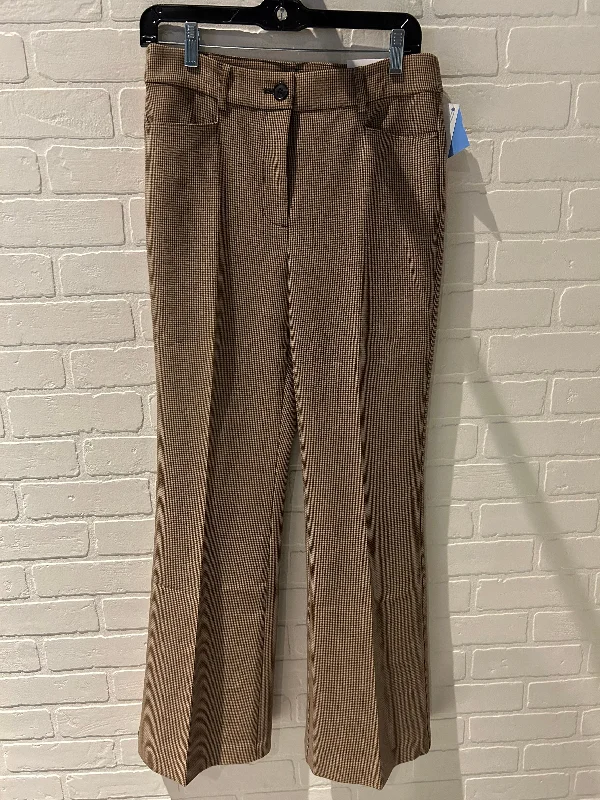 Pants Wide Leg By Loft In Brown & Cream, Size: 4