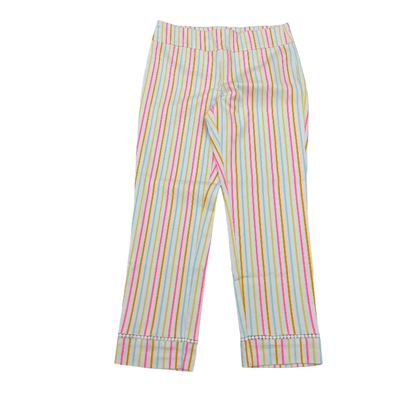 Dress Shoes Striped Pattern Pants Cropped Crown And Ivy, Size 10