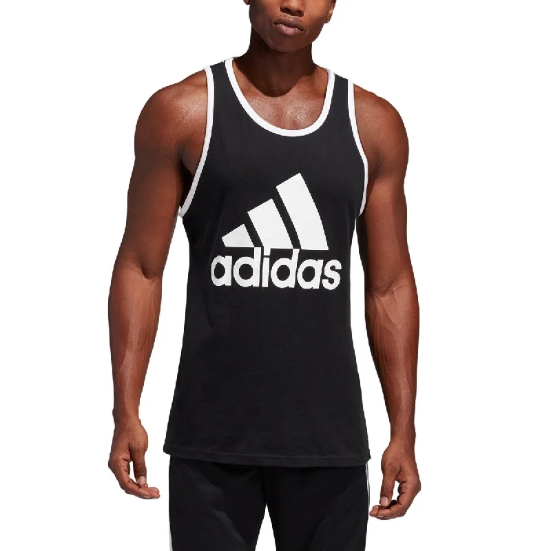 adidas Men's Badge Of Sport Logo Graphic Tank Black Size Medium