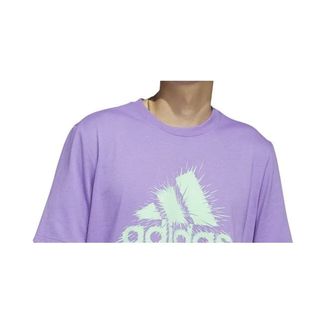 Adidas Men's Short Sleeve Logo Graphic T Shirt Purple Size Small