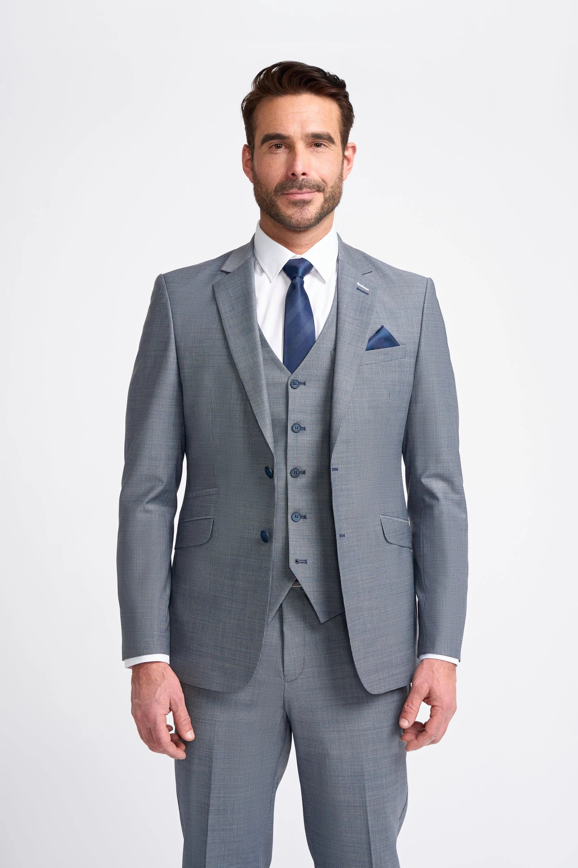 Bond - Men's Grey 3 Piece Tailored Fit Suit