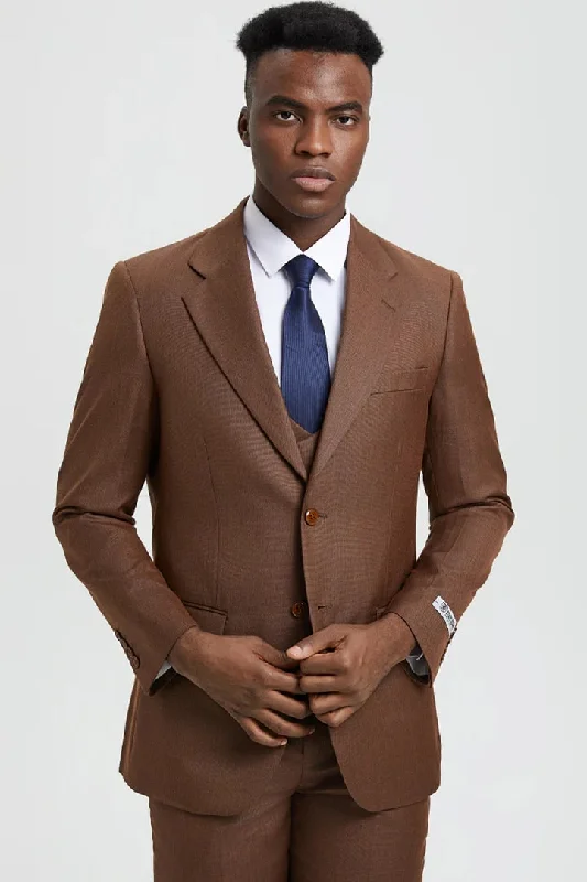 Brown Wedding Suit - Jacket + Pants - Brown Tuxedo - brown wedding suits and tuxedos