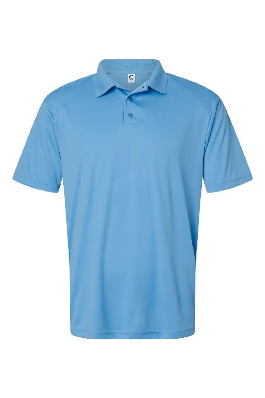 C2 Sport Mens Utility Moisture Wicking Short Sleeve Polo Shirt - Columbia Blue