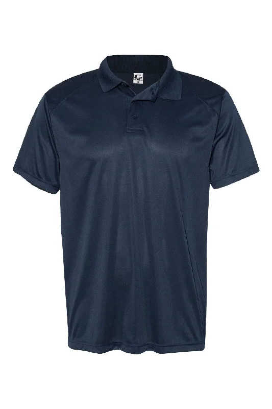 C2 Sport Mens Utility Moisture Wicking Short Sleeve Polo Shirt - Navy Blue