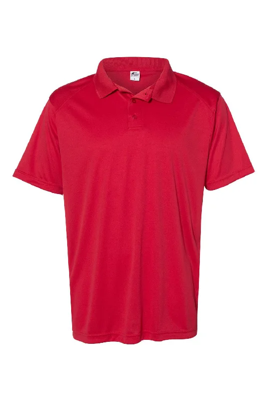 C2 Sport Mens Utility Moisture Wicking Short Sleeve Polo Shirt - Red