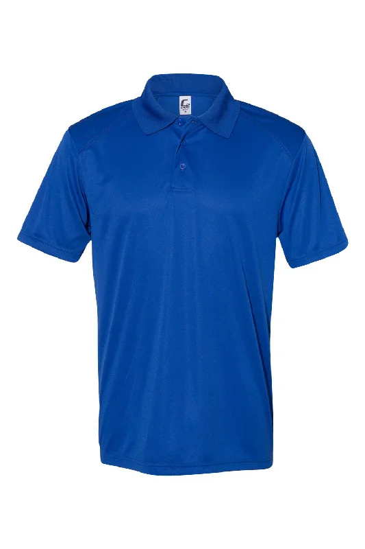 C2 Sport Mens Utility Moisture Wicking Short Sleeve Polo Shirt - Royal Blue