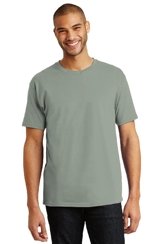 Hanes Tagless Cotton T Shirt 5250 Stonewashed Green