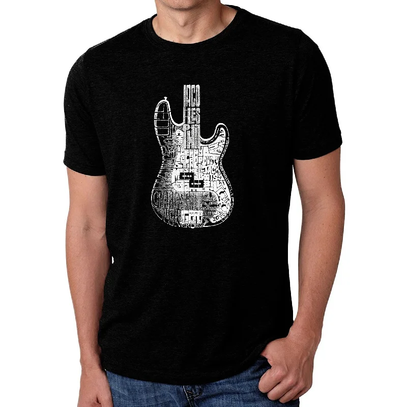 LA Pop Art Men's Premium Blend Word Art T-shirt - Bass Guitar