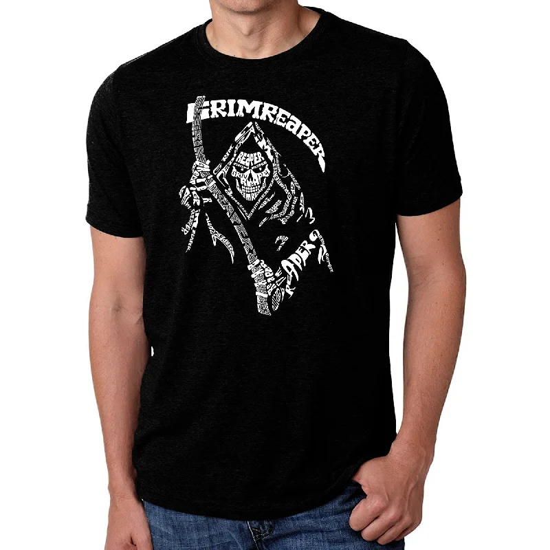 LA Pop Art Men's Premium Blend Word Art T-shirt - Grim Reaper