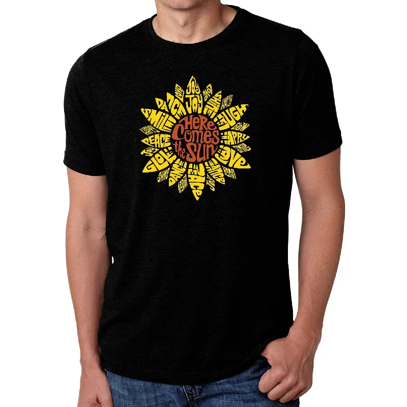 LA Pop Art Men's Premium Blend Word Art T-shirt - Sunflower