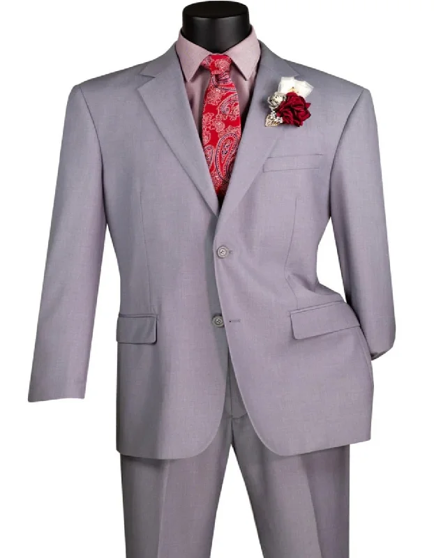 Light Grey Suit - Silver Gray Suit For Wedding - Mens Modern Fit 2 Button Light Grey Suit