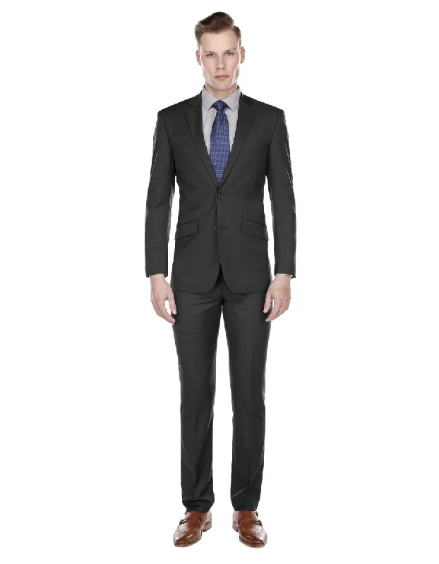 Mens Slim Modern Suit Charcoal Grey