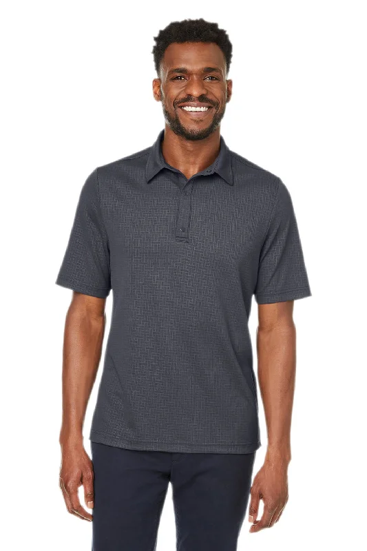 North End Mens Replay Recycled Moisture Wicking Short Sleeve Polo Shirt - Carbon Grey