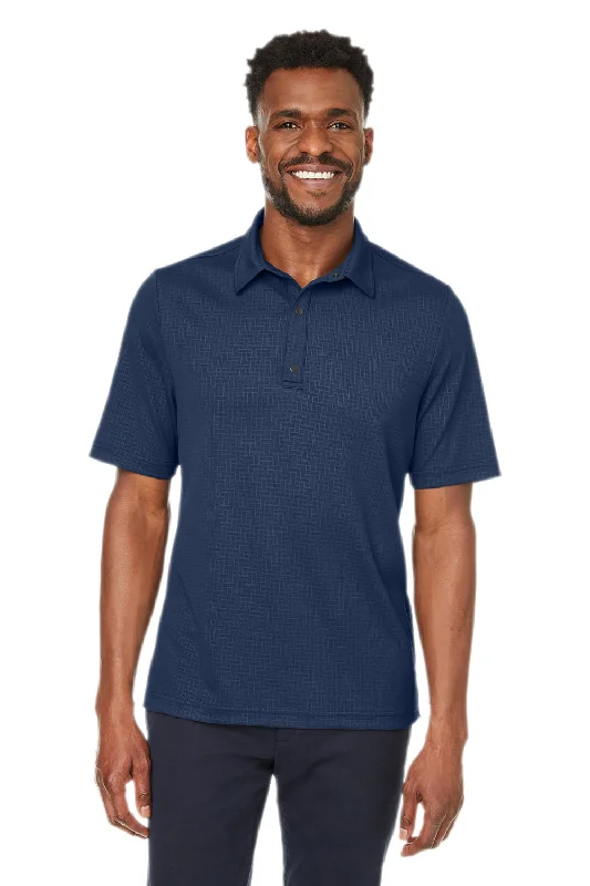 North End Mens Replay Recycled Moisture Wicking Short Sleeve Polo Shirt - Classic Navy Blue