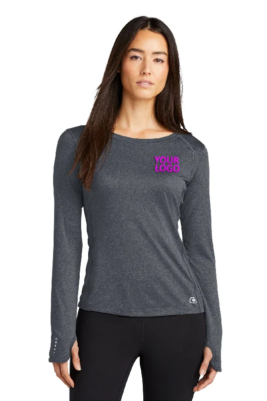 OGIO ENDURANCE Ladies Long Sleeve Pulse Custom Tees, Gear Grey