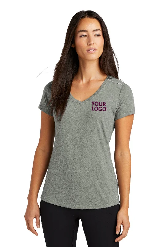 OGIO ENDURANCE Ladies Peak Custom V-Neck Tees, Gear Grey Heather