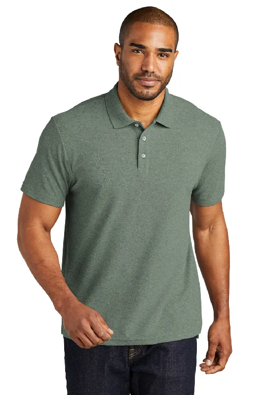 Port Authority Mens C-FREE Pique Short Sleeve Polo Shirt - Heather Dark Green