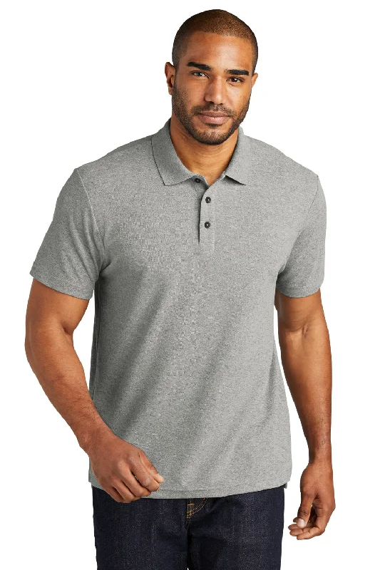 Port Authority Mens C-FREE Pique Short Sleeve Polo Shirt - Heather Deep Smoke Grey