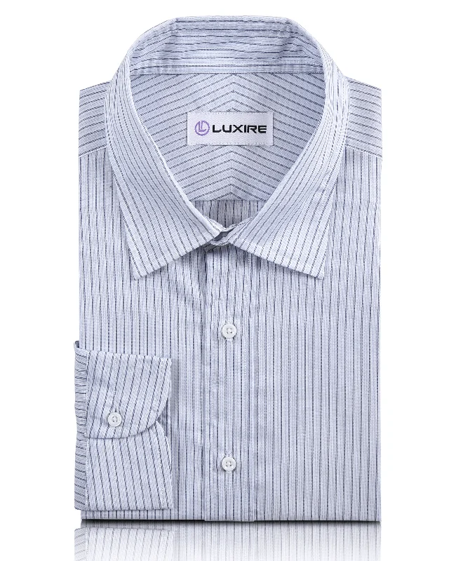 Navy White Grey Stripes Shirt